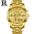 High Quality ONTHEEDGE 026 Mens Luxury Brand Wrist Watches Waterproof Full Steel Function Business Chronograph Calendar Watch